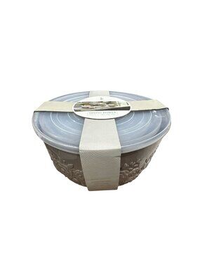 Artisan Row Embossed Mixing Bowls Set With Lids 6-Piece Floral Design Microwave